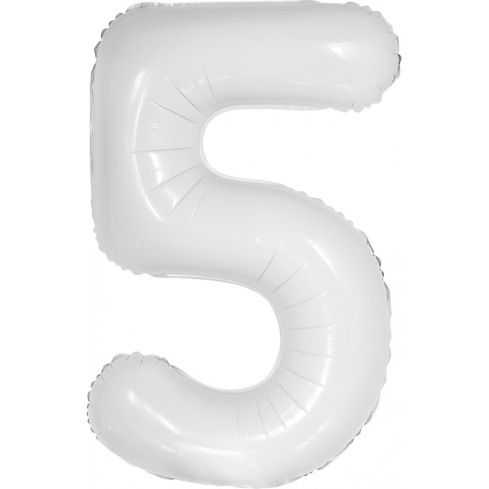 Шар цифра 5, 86 см (Белый)
