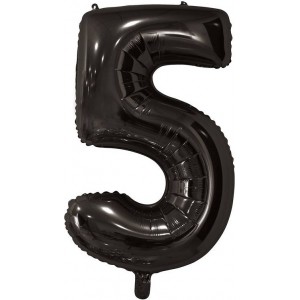 Шар цифра 5, 66 см (Черный)