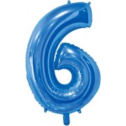 Шар цифра 6, 66 см (Синий)