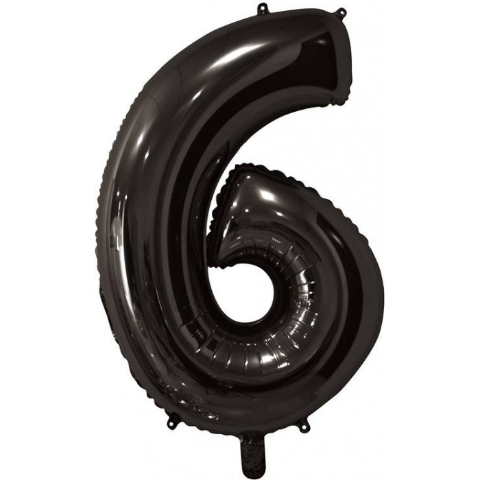Шар цифра 6, 66 см (Черный)