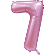 Шар цифра 7, 102 см Сатин Розовая (Pink)