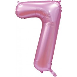 Шар цифра 7, 102 см Сатин Розовая (Pink)