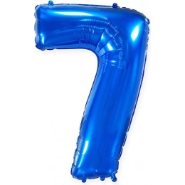 Шар цифра 7, 82 см (Синий)