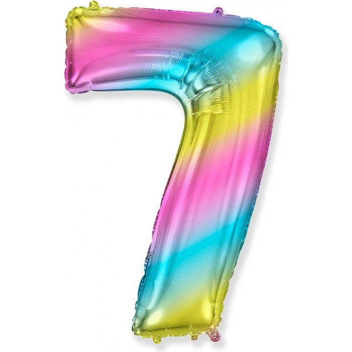 Шар цифра 7, радужная