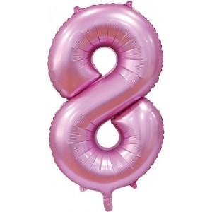 Шар цифра 8, 102 см Сатин Розовая (Pink)