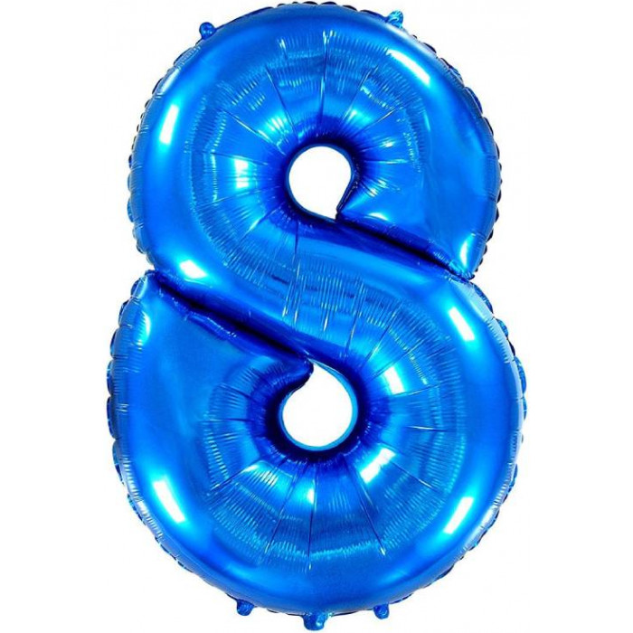 Шар цифра 8, 82 см (Cиний)