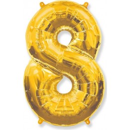 Шар цифра 8, 82 см (Золото)