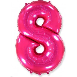 Шар цифра 8, 82 см (Фуксия)