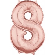 Шар цифра 8, 66 см (Розовое золото)