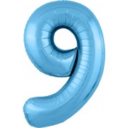 Шар цифра 9, 102 см (Голубой)