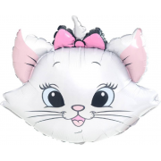 Шар фигура "Кошечка белая с бантом"