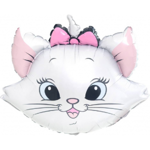 Шар фигура "Кошечка белая с бантом"