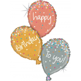 Шар фигура "С Днем рождения тебя (Happy birthday to you)", шарики