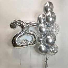 Композиция из шаров "Серебряный юбилей, 25 лет"