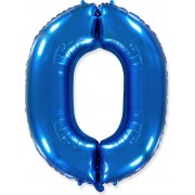 Шар цифра 0, 102 см (Синий)