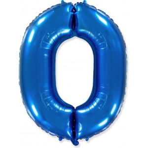 Шар цифра 0, 102 см (Синий)