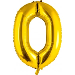 Шар цифра 0, 102 см (Золото)