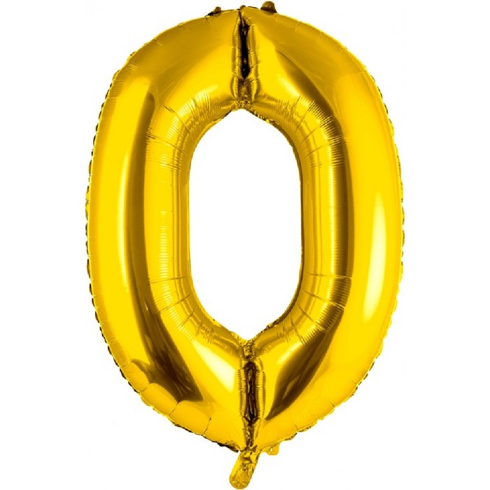 Шар цифра 0, 102 см (Золото)