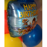 Шар-квадрат Щенячий патруль на день рождения (Happy Birthday) синий - дополнительное фото #2