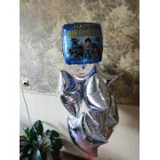 Шар-квадрат Щенячий патруль на день рождения (Happy Birthday) синий - дополнительное фото #3