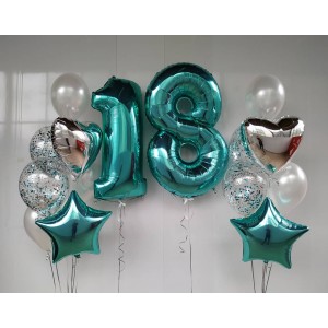 Композиция из шаров на 18 лет Тиффани