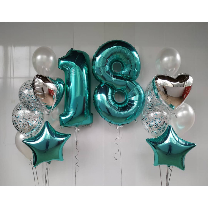 Композиция из шаров на 18 лет Тиффани