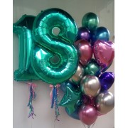 Композиция из шаров на 18 лет с шарами Хром