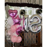 Композиция из шаров на 18 лет, с именем Композиция из шаров на 18 лет, с именем