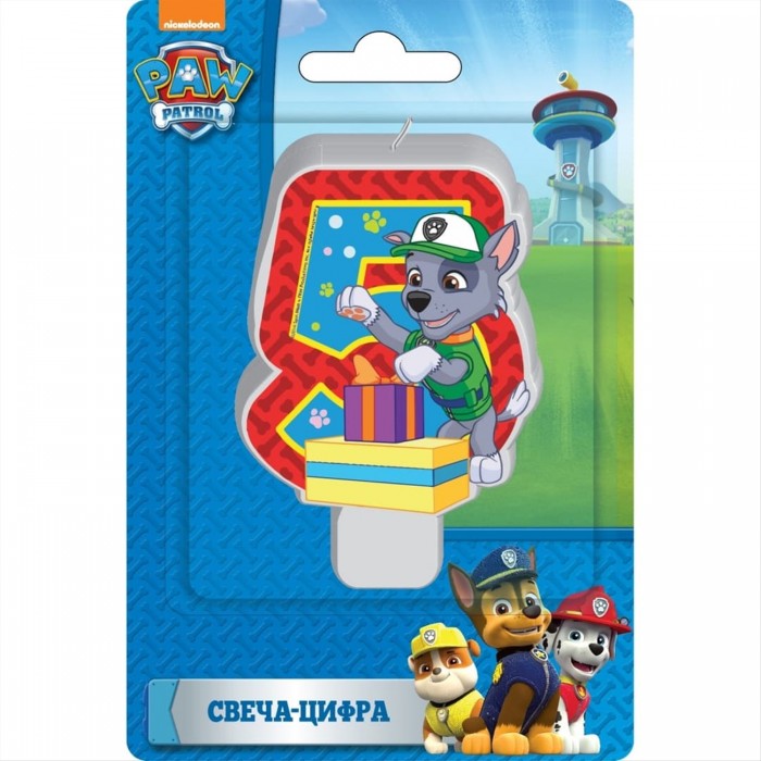 Свечка Щенячий патруль Цифра 5