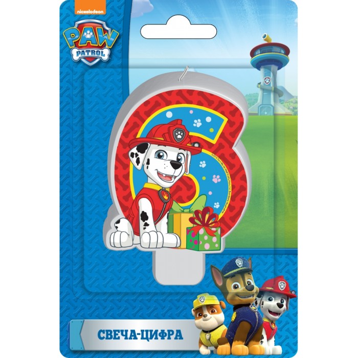 Свечка Щенячий патруль Цифра 6