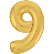 Шар цифра 9, 102 см (Золото)