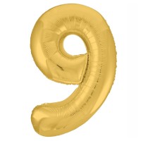 Шар цифра 9, 102 см (Золото)