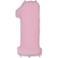 Шар цифра 1, 102 см (Розовый)
