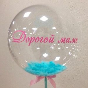 Шар-пузырь Бирюзовые перья - дополнительное фото #1