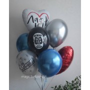 Букет из шаров букет мужчине на День Рождения с сердцами