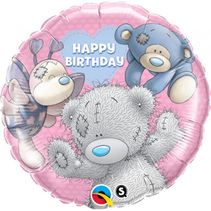 Шар-круг С Днем Рождения (Happy Birthaday)(мишка Тедди с друзьями