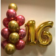 Сет из воздушных шаров хром на 16 лет дочке
