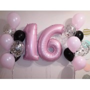 Композиция из шариков с гелием стильные 16 лет для девушки