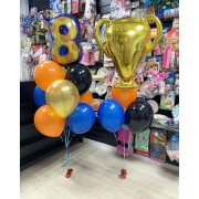 Композиция из гелевых шаров Чемпиону на восемь лет