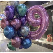 Композиция из шаров с гелием хром на девять лет девочке