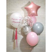 Композиция из гелиевых шаров на крестины девочки
