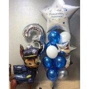 Композиция из шариков Гонщик с Большой звездой с вашей надписью на День Рождения