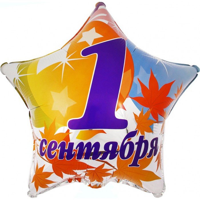 Фигурный шар-звезда в осенней листве 1 сентября