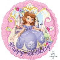 Шар-круг Happy Birthday (принцесса София)