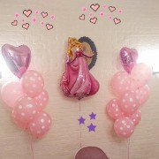 Композиция из шаров с гелием Спящая красавица в розовых тонах