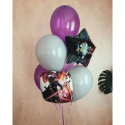 Букет из шаров на День Рождения с персонажем фильма Звездные Войны - Дартом Вейдером
