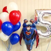 Сет из шаров на День Рождения с цифрой и Суперменом