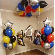 Композиция из шариков с героями фильма Трансформеры на четыре года