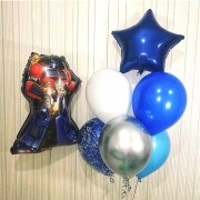Композиция из воздушных шаров автобот Оптимус Прайм со звездой