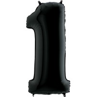 Шар цифра 1, 102 см (Черный)